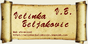 Velinka Beljaković vizit kartica